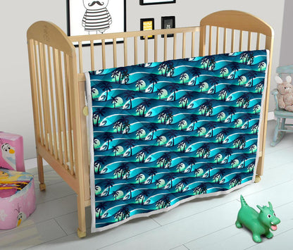 Beach Wave Design Print Premium Quilt-JTAMIGO.COM