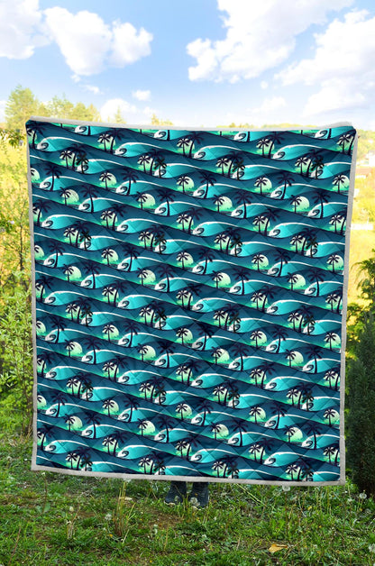 Beach Wave Design Print Premium Quilt-JTAMIGO.COM