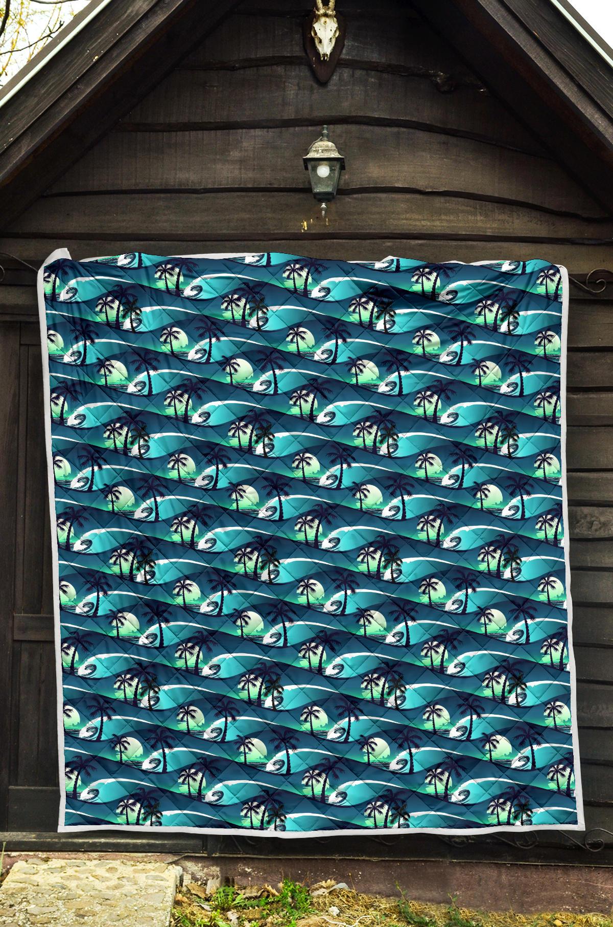 Beach Wave Design Print Premium Quilt-JTAMIGO.COM