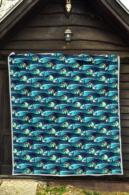 Beach Wave Design Print Premium Quilt-JTAMIGO.COM