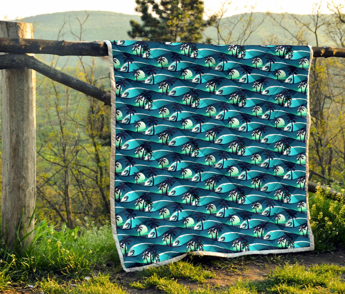 Beach Wave Design Print Premium Quilt-JTAMIGO.COM