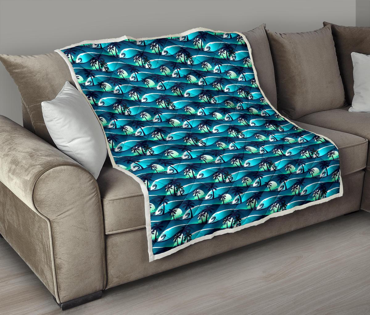 Beach Wave Design Print Premium Quilt-JTAMIGO.COM