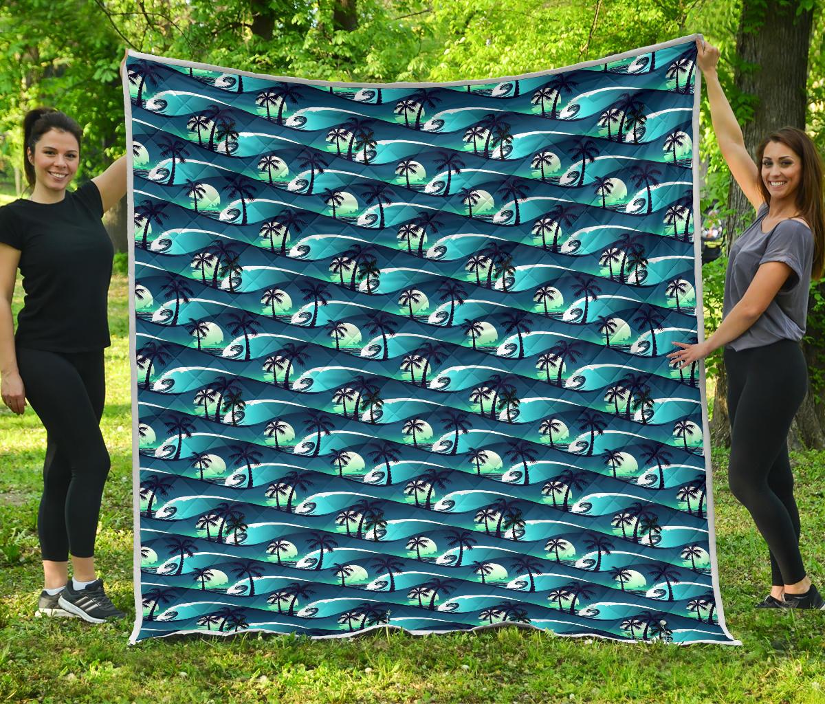 Beach Wave Design Print Premium Quilt-JTAMIGO.COM