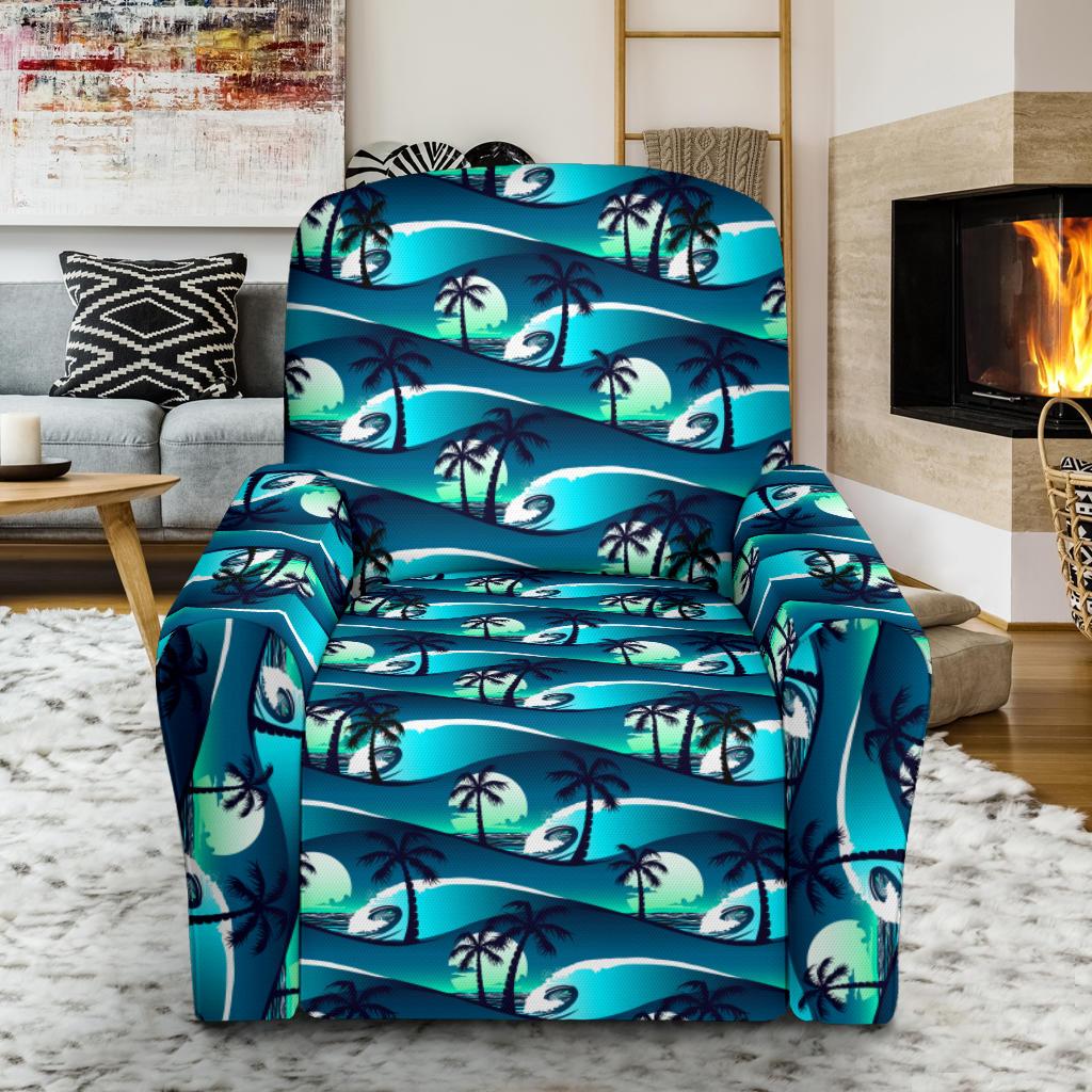 Beach Wave Design Print Single Sofa Slipcover -JTAMIGO.COM