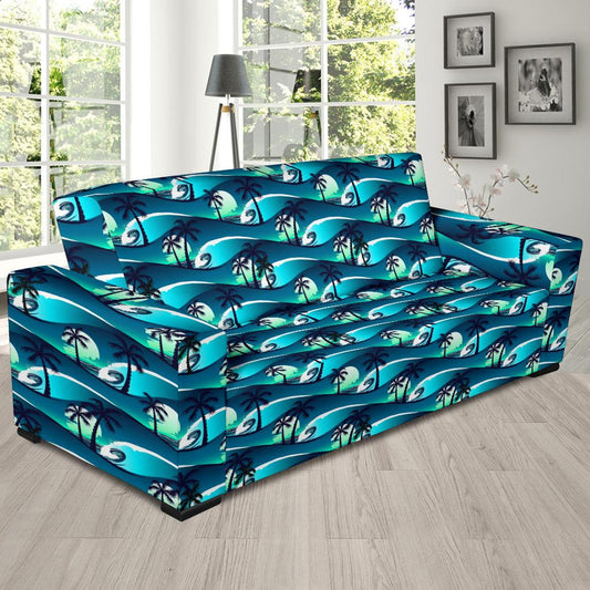 Beach Wave Design Print Sofa Slipcover-JTAMIGO.COM