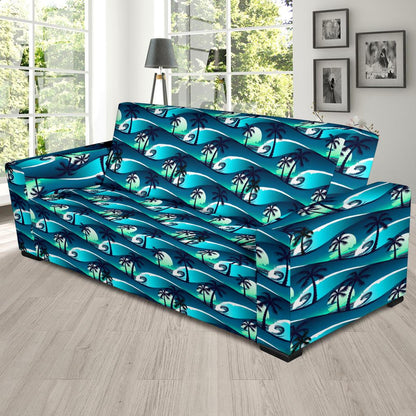 Beach Wave Design Print Sofa Slipcover-JTAMIGO.COM