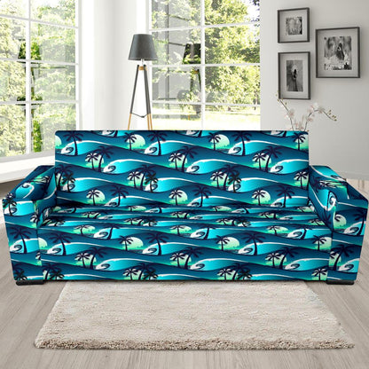 Beach Wave Design Print Sofa Slipcover-JTAMIGO.COM