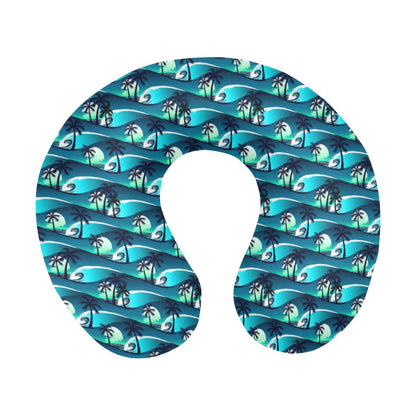 Beach Wave Design Print U-Shaped Travel Neck Pillow-JTAMIGO.COM