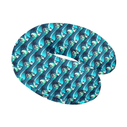 Beach Wave Design Print U-Shaped Travel Neck Pillow-JTAMIGO.COM