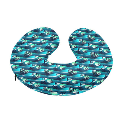 Beach Wave Design Print U-Shaped Travel Neck Pillow-JTAMIGO.COM