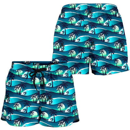Beach Wave Design Print Women Shorts-JTAMIGO.COM
