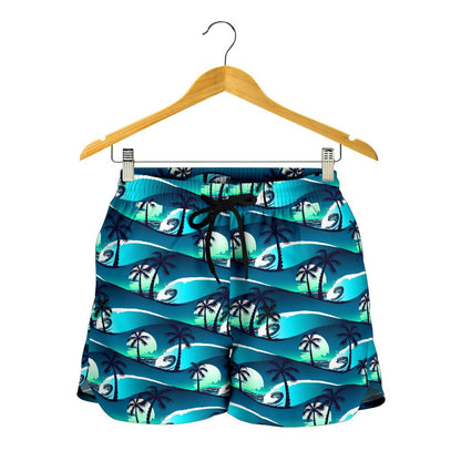 Beach Wave Design Print Women Shorts-JTAMIGO.COM