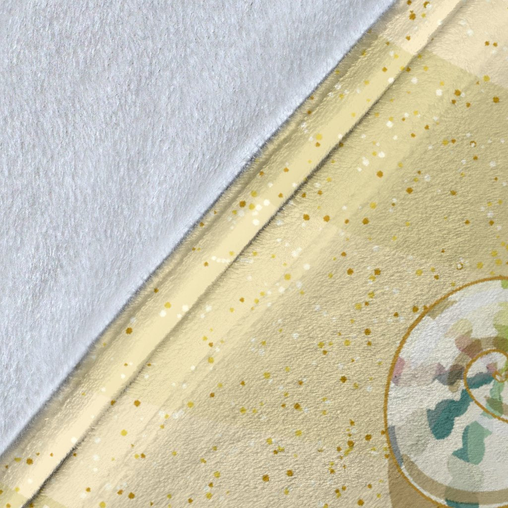 Beach with Seashell Theme Fleece Blanket