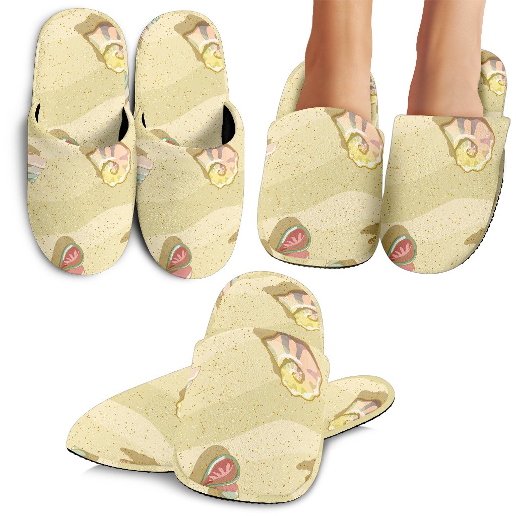 Beach with Seashell Theme House Slippers