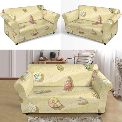 Beach with Seashell Theme Loveseat Slipcover-JTAMIGO.COM