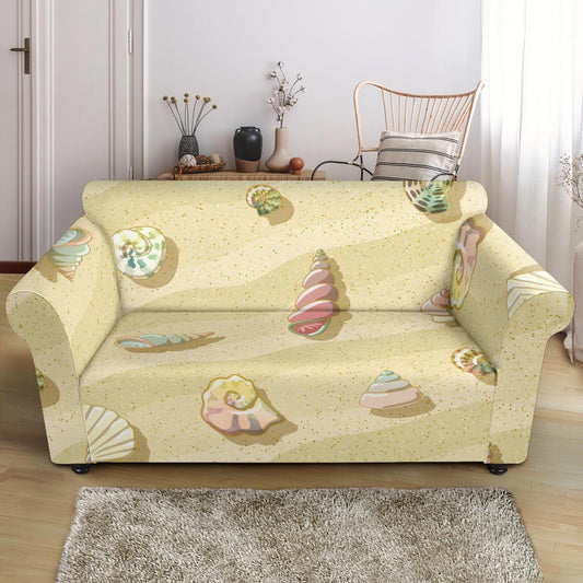 Beach with Seashell Theme Loveseat Slipcover-JTAMIGO.COM