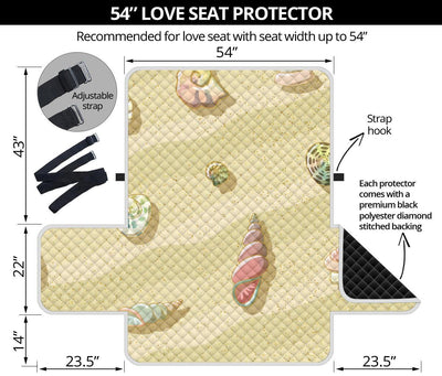 Beach with Seashell Theme Loveseat Sofa Protector-JTAMIGO.COM