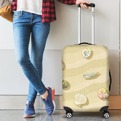 Beach With Seashell Theme Luggage Cover Protector