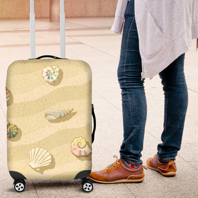 Beach With Seashell Theme Luggage Cover Protector