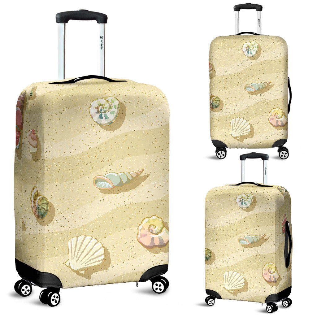 Beach With Seashell Theme Luggage Cover Protector