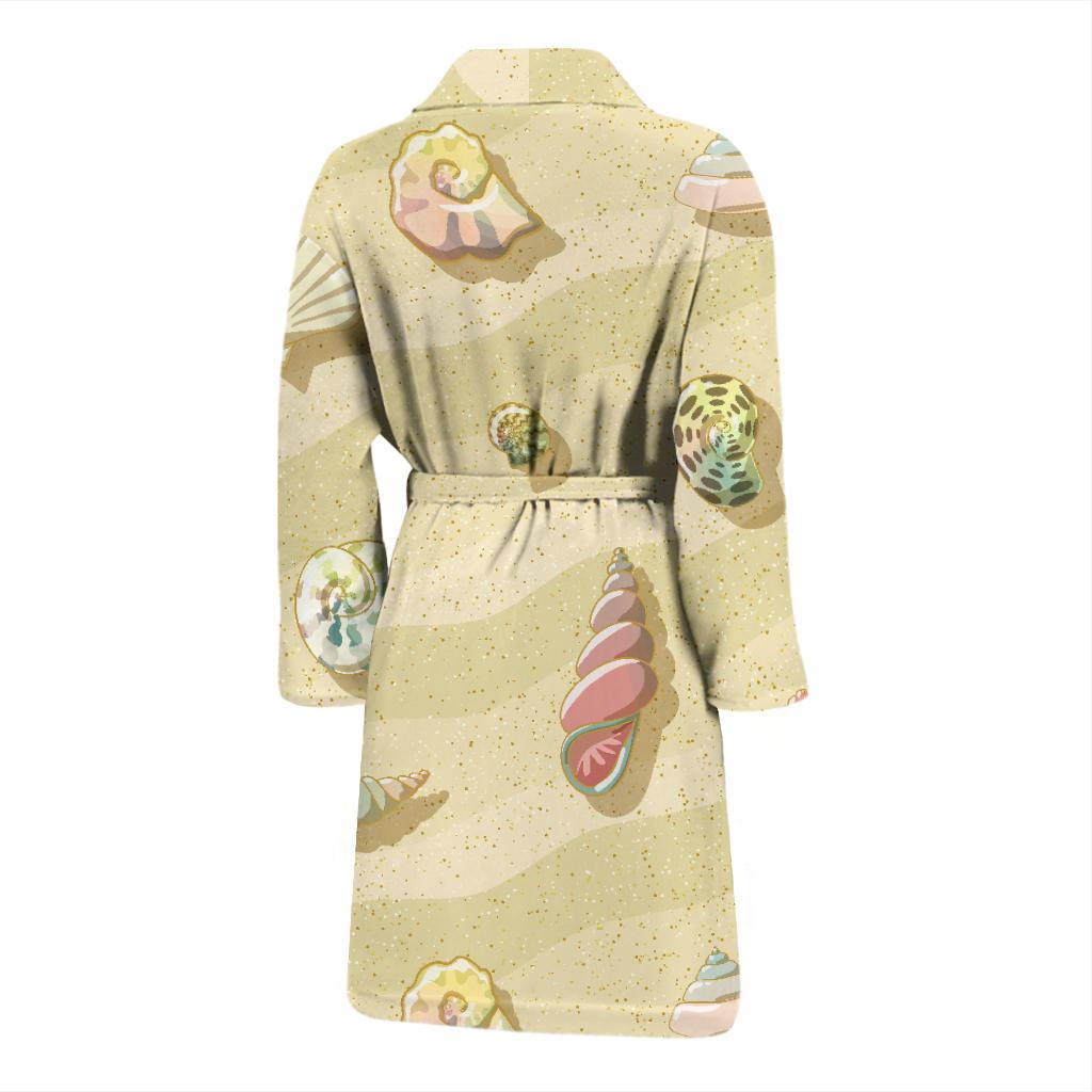 Beach with Seashell Theme Men Bath Robe-JTAMIGO.COM