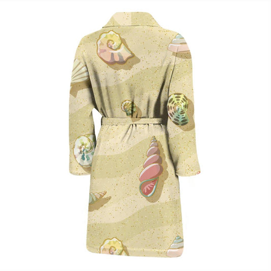 Beach with Seashell Theme Men Bath Robe-JTAMIGO.COM