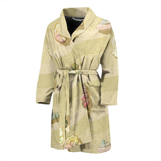 Beach with Seashell Theme Men Bath Robe-JTAMIGO.COM