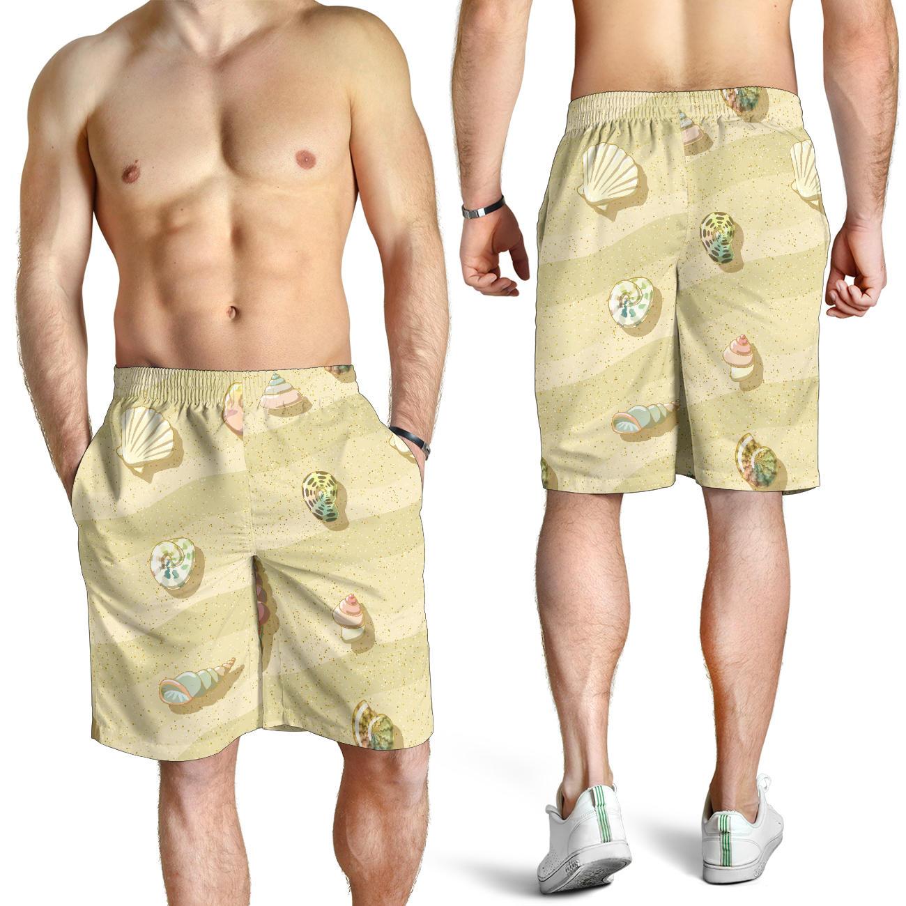 Beach with Seashell Theme Mens Shorts-JTAMIGO.COM