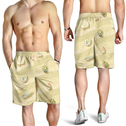 Beach with Seashell Theme Mens Shorts-JTAMIGO.COM
