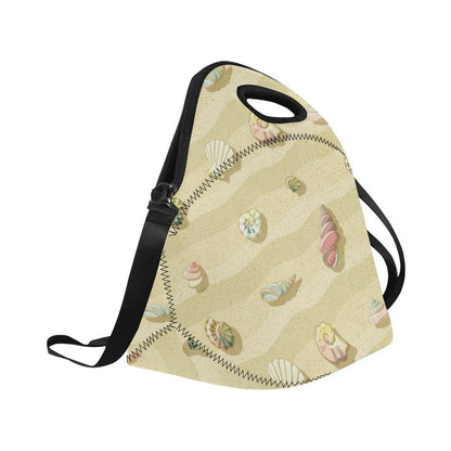 Beach with Seashell Theme Neoprene Lunch Bag (Model 1669)(Large)-JTAMIGO.COM