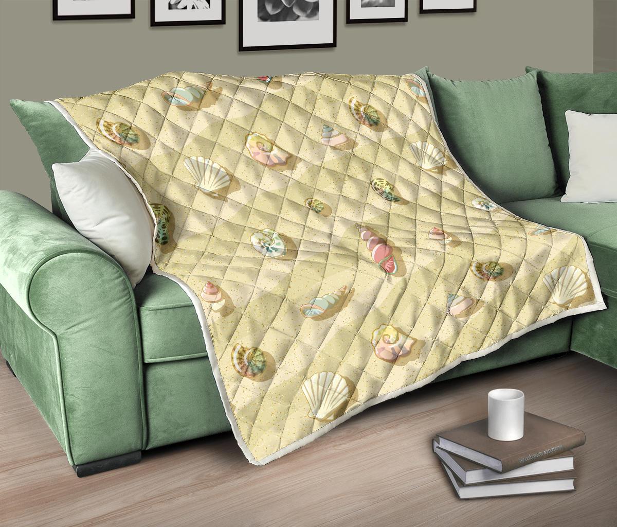 Beach with Seashell Theme Premium Quilt-JTAMIGO.COM