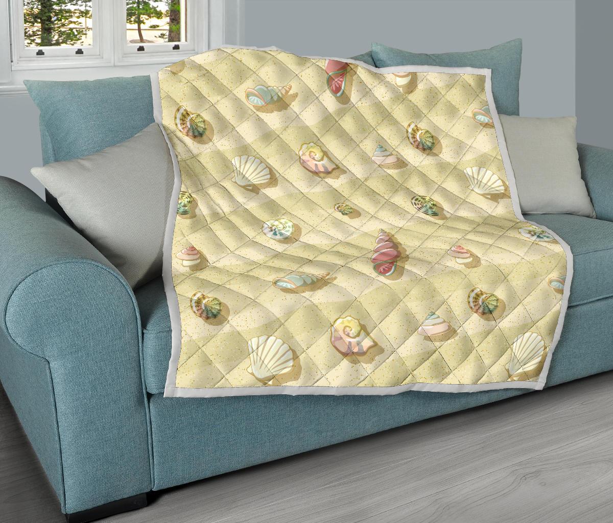 Beach with Seashell Theme Premium Quilt-JTAMIGO.COM