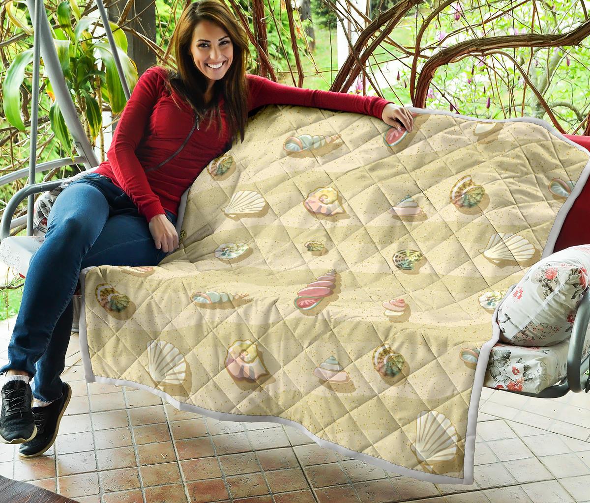 Beach with Seashell Theme Premium Quilt-JTAMIGO.COM