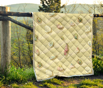 Beach with Seashell Theme Premium Quilt-JTAMIGO.COM