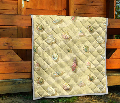 Beach with Seashell Theme Premium Quilt-JTAMIGO.COM