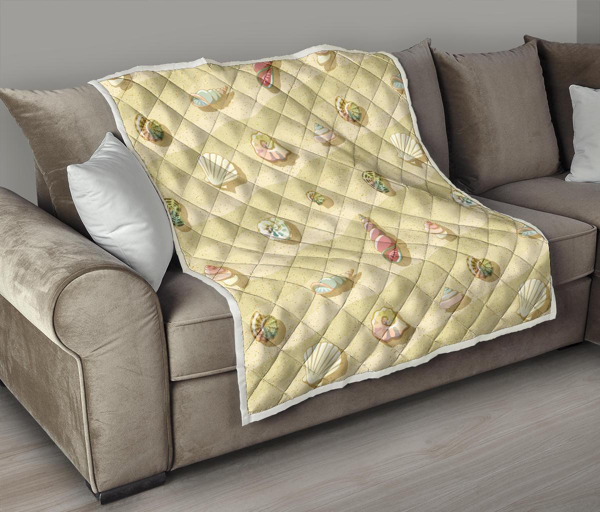 Beach with Seashell Theme Premium Quilt-JTAMIGO.COM