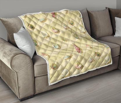 Beach with Seashell Theme Premium Quilt-JTAMIGO.COM