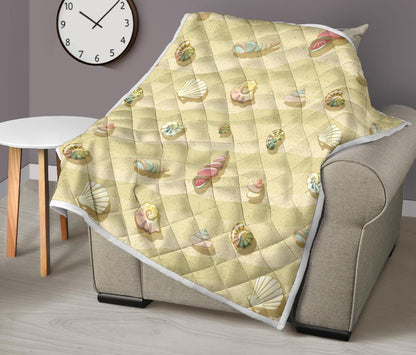 Beach with Seashell Theme Premium Quilt-JTAMIGO.COM