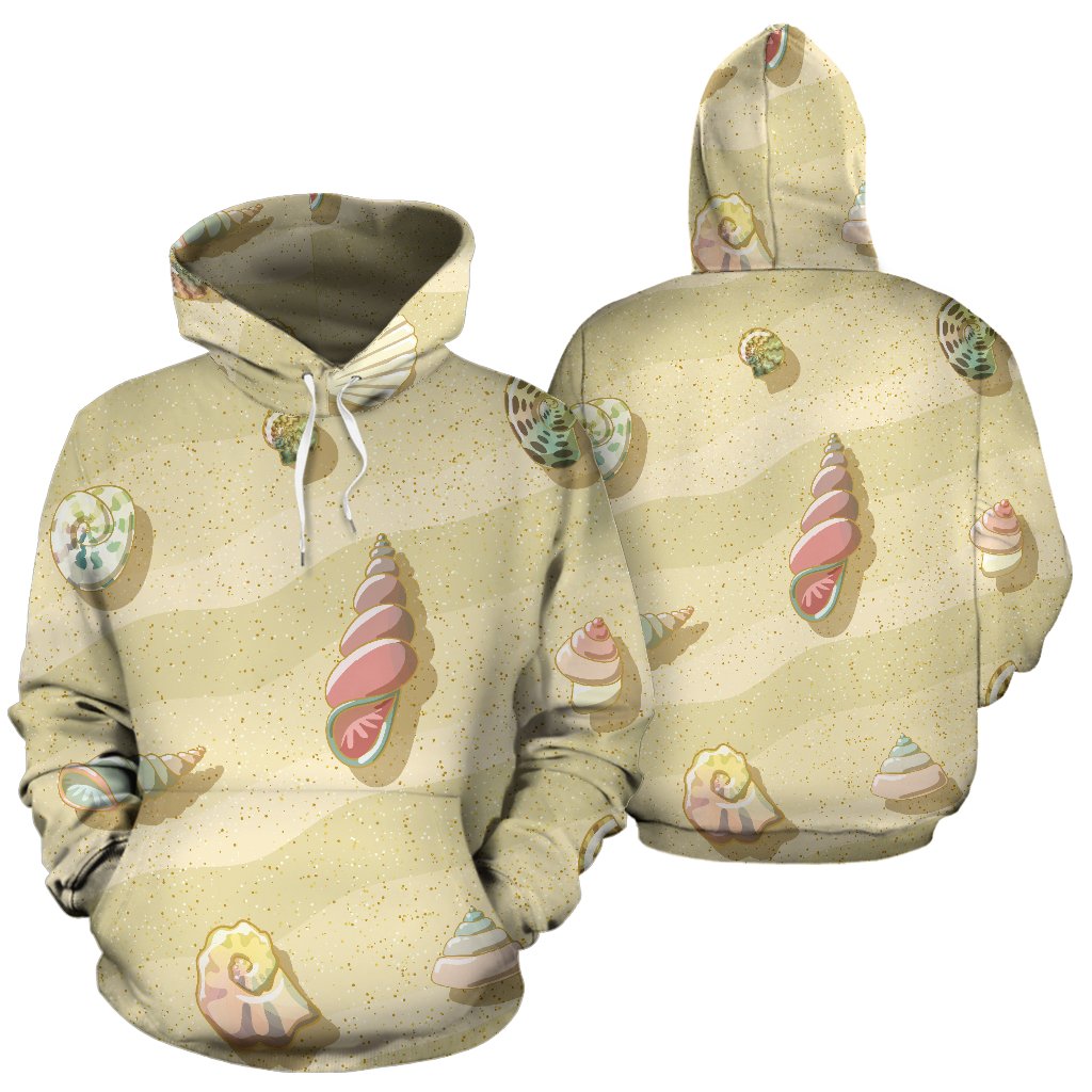Beach with Seashell Theme Pullover Hoodie