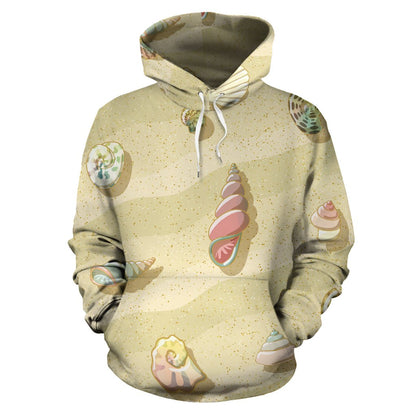 Beach with Seashell Theme Pullover Hoodie