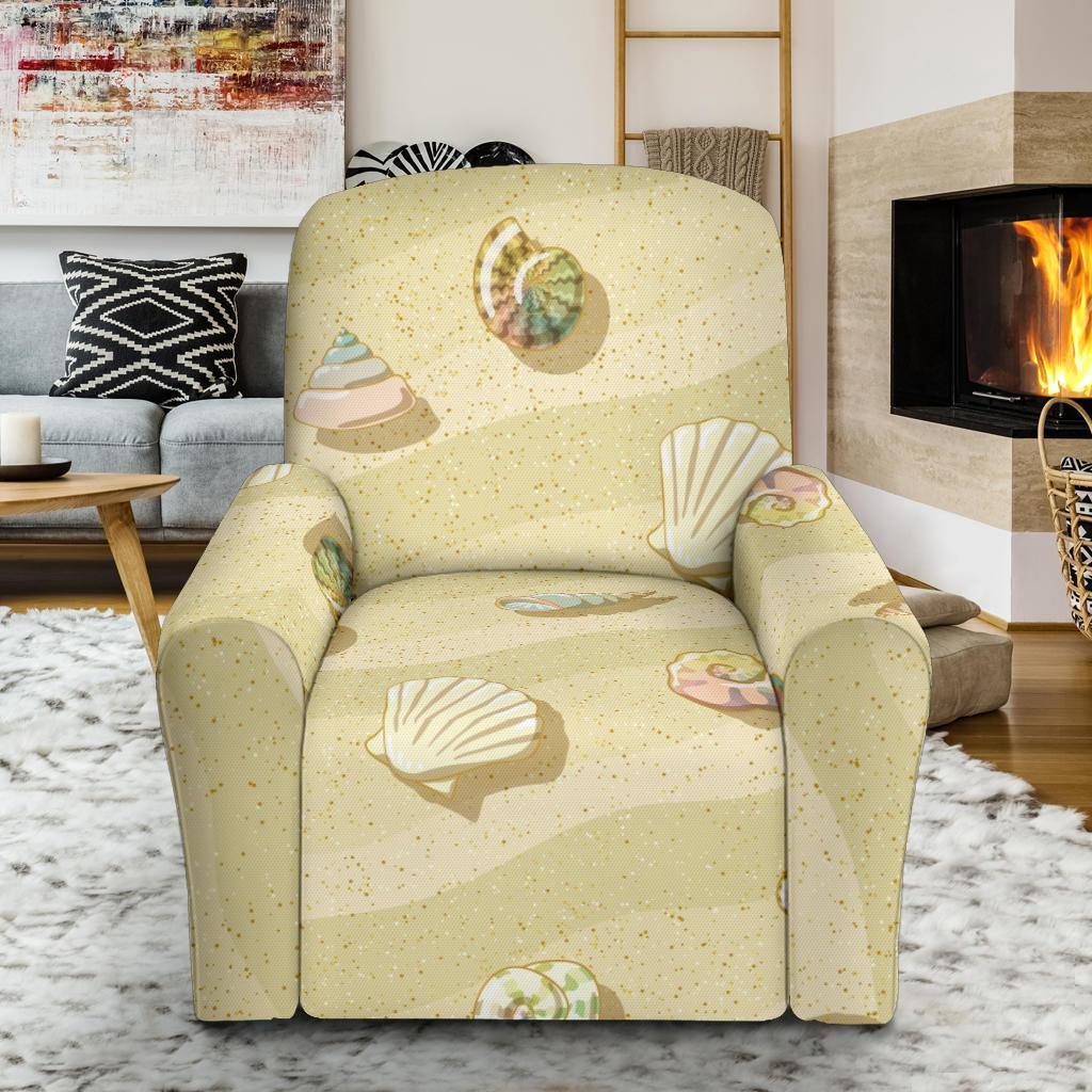 Beach with Seashell Theme Recliner Slipcover-JTAMIGO.COM