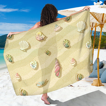 Beach with Seashell Theme Sarong Pareo Wrap