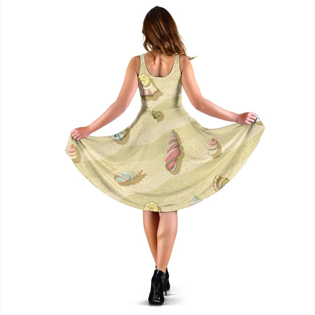 Beach with Seashell Theme Sleeveless Dress