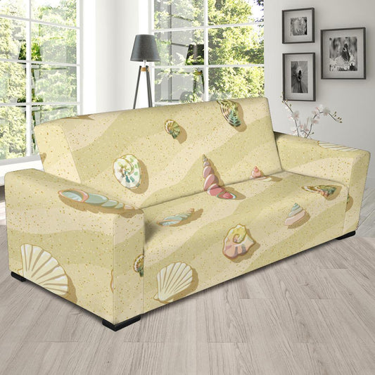 Beach with Seashell Theme Sofa Slipcover-JTAMIGO.COM
