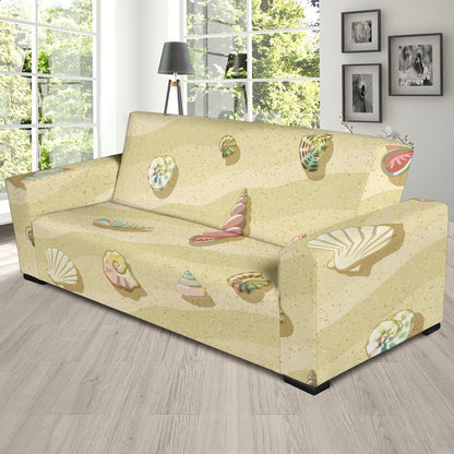 Beach with Seashell Theme Sofa Slipcover-JTAMIGO.COM