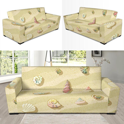 Beach with Seashell Theme Sofa Slipcover-JTAMIGO.COM