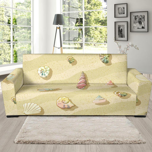 Beach with Seashell Theme Sofa Slipcover-JTAMIGO.COM