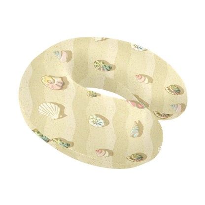 Beach with Seashell Theme U-Shaped Travel Neck Pillow-JTAMIGO.COM