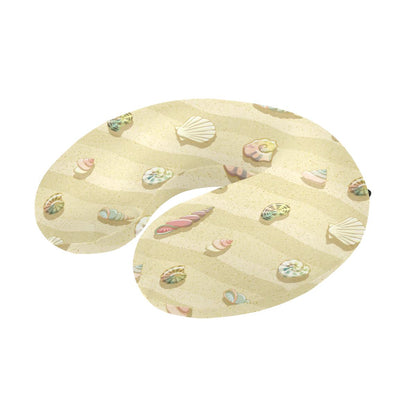 Beach with Seashell Theme U-Shaped Travel Neck Pillow-JTAMIGO.COM