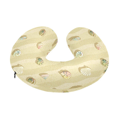 Beach with Seashell Theme U-Shaped Travel Neck Pillow-JTAMIGO.COM